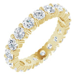 14K Gold Round Lab-Grown Diamond Shared-Prong Eternity Band – 3.2 mm Stones - Yellow Gold