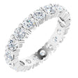 Platinum Round Lab-Grown Diamond Shared-Prong Eternity Band – 3.2 mm Stones