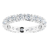 10K Gold Round Lab-Grown Diamond Shared-Prong Eternity Band – 3 mm Stones - White Gold - view 3