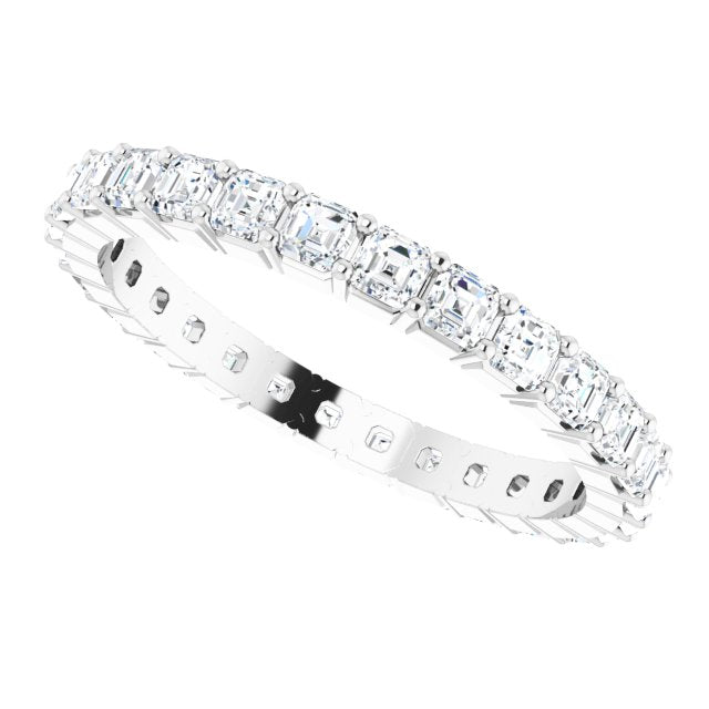 Platinum Asscher Lab-Grown Diamond Shared-Prong Eternity Band – 2x2 mm Stones - view 5