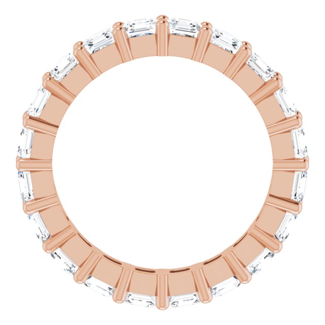 14K Gold Asscher Lab-Grown Diamond Shared-Prong Eternity Band – 3x3 mm Stones - Rose Gold - view 2