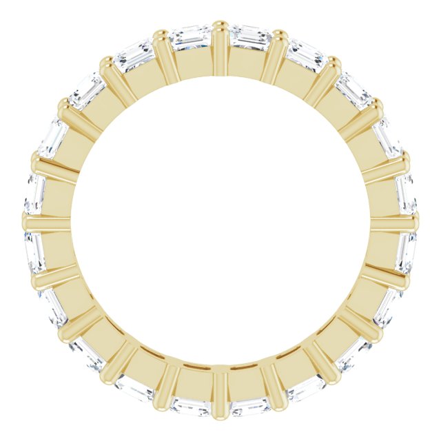 14K Gold Asscher Lab-Grown Diamond Shared-Prong Eternity Band – 3x3 mm Stones - Yellow Gold - view 2