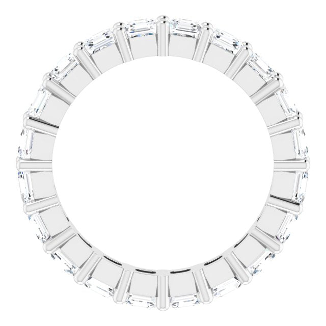 Platinum Asscher Lab-Grown Diamond Shared-Prong Eternity Band – 3x3 mm Stones - view 2