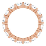 10K Gold Round Lab-Grown Diamond Shared-Prong Eternity Band – 3.8 mm Stones - Rose Gold - view 2