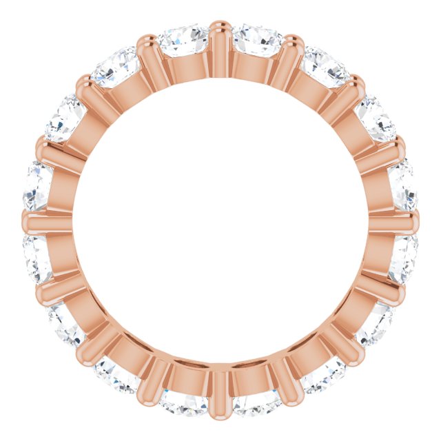 10K Gold Round Lab-Grown Diamond Shared-Prong Eternity Band – 3.8 mm Stones - Rose Gold - view 2