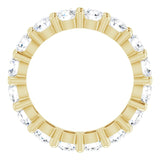 14K Gold Round Lab-Grown Diamond Shared-Prong Eternity Band – 3.8 mm Stones - Yellow Gold - view 2