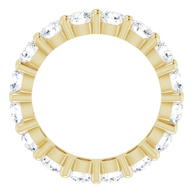 14K Gold Round Lab-Grown Diamond Shared-Prong Eternity Band – 3.8 mm Stones - Yellow Gold - view 2
