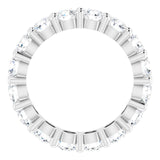 10K Gold Round Lab-Grown Diamond Shared-Prong Eternity Band – 3.8 mm Stones - White Gold - view 2