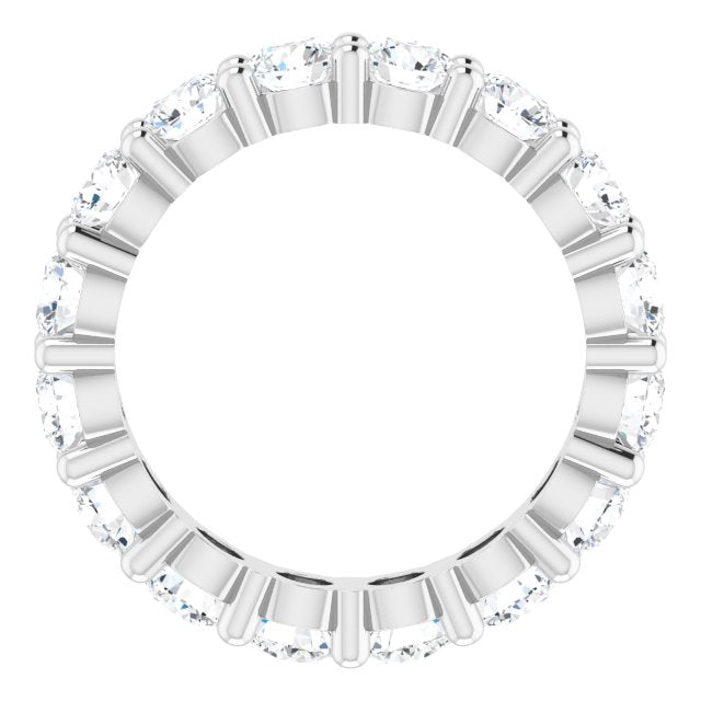 10K Gold Round Lab-Grown Diamond Shared-Prong Eternity Band – 3.8 mm Stones - White Gold - view 2