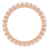 10K Gold Square Natural Diamond Shared-Prong Eternity Band – 2x2 mm Stones - Rose Gold - view 2