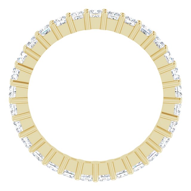 14K Gold Square Lab-Grown Diamond Shared-Prong Eternity Band – 2x2 mm Stones - Yellow Gold - view 2