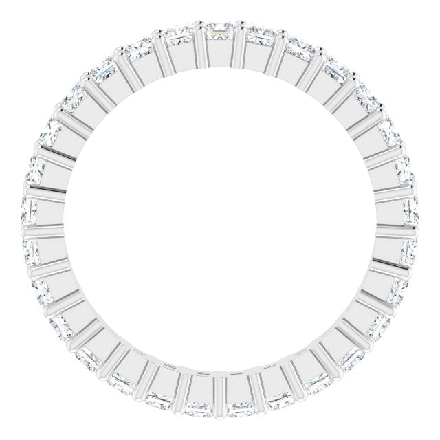 10K Gold Square Natural Diamond Shared-Prong Eternity Band – 2x2 mm Stones - White Gold - view 2