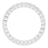 10K Gold Square Lab-Grown Diamond Shared-Prong Eternity Band – 2x2 mm Stones - White Gold - view 2