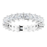 10K Gold Square Lab-Grown Diamond Shared-Prong Eternity Band – 2.75x2.75 mm Stones - White Gold - view 3