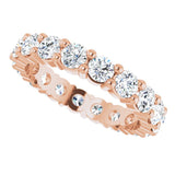 10K Gold Round Natural Diamond Shared-Prong Eternity Band – 3.2 mm Stones - Rose Gold - view 5