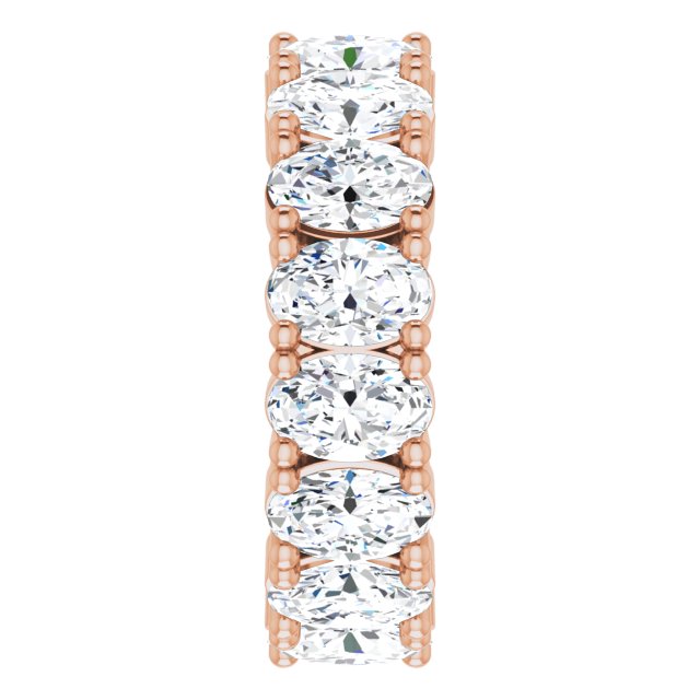 10K Gold Oval Lab-Grown Diamond Shared-Prong Eternity Band – 6x4 mm Stones - Rose Gold - view 4