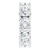 10K Gold Oval Lab-Grown Diamond Shared-Prong Eternity Band – 6x4 mm Stones - White Gold - view 4