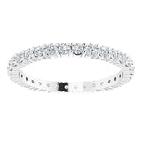 10K Gold Round Natural Diamond Shared-Prong Eternity Band – 1.75 mm Stones - White Gold - view 3