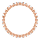 10K Gold Round Lab-Grown Diamond Shared-Prong Eternity Band – 1.7 mm Stones - Rose Gold - view 2