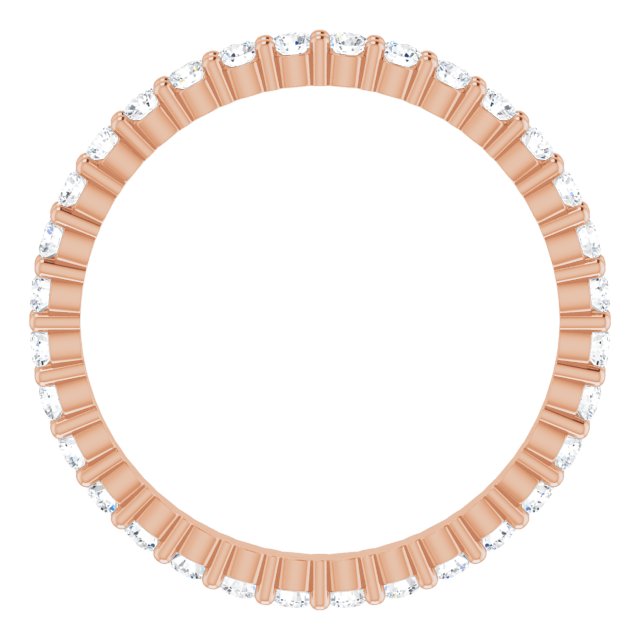 10K Gold Round Lab-Grown Diamond Shared-Prong Eternity Band – 1.7 mm Stones - Rose Gold - view 2