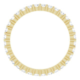 14K Gold Round Lab-Grown Diamond Shared-Prong Eternity Band – 1.7 mm Stones - Yellow Gold - view 2