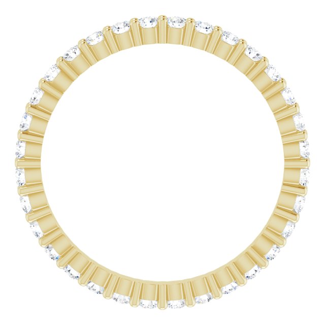 14K Gold Round Lab-Grown Diamond Shared-Prong Eternity Band – 1.7 mm Stones - Yellow Gold - view 2