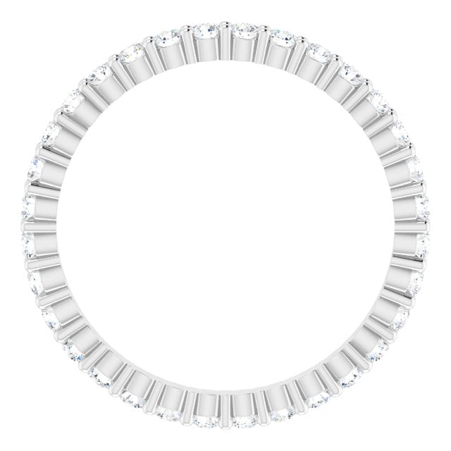 10K Gold Round Lab-Grown Diamond Shared-Prong Eternity Band – 1.7 mm Stones - White Gold - view 2
