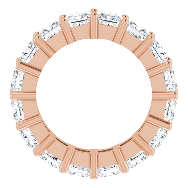 10K Gold Square Natural Diamond Shared-Prong Eternity Band – 4x4 mm Stones - Rose Gold - view 2