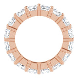 10K Gold Square Lab-Grown Diamond Shared-Prong Eternity Band – 4x4 mm Stones - Rose Gold - view 2