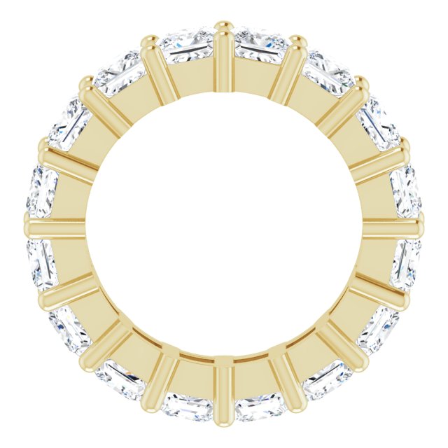 14K Gold Square Lab-Grown Diamond Shared-Prong Eternity Band – 4x4 mm Stones - Yellow Gold - view 2