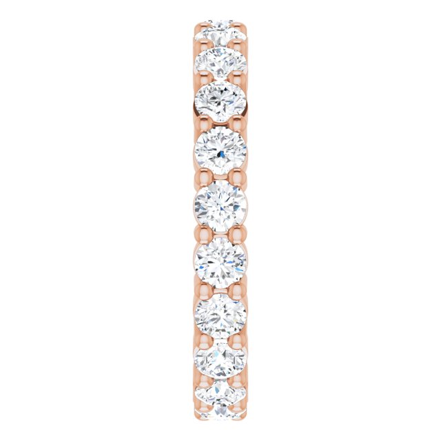 10K Gold Round Lab-Grown Diamond Shared-Prong Eternity Band – 2.75 mm Stones - Rose Gold - view 4