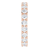 10K Gold Round Natural Diamond Shared-Prong Eternity Band – 2.75 mm Stones - Rose Gold - view 4