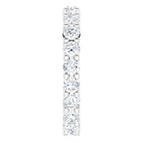 10K Gold Round Lab-Grown Diamond Shared-Prong Eternity Band – 2.75 mm Stones - White Gold - view 4