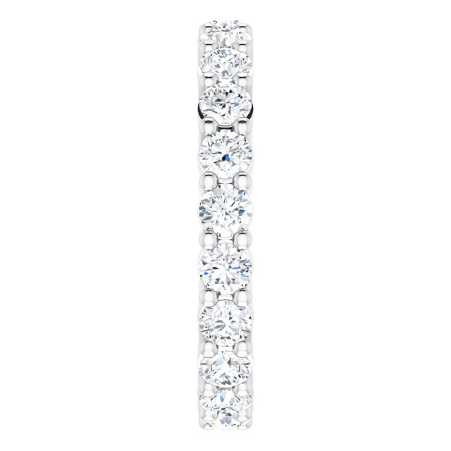10K Gold Round Lab-Grown Diamond Shared-Prong Eternity Band – 2.75 mm Stones - White Gold - view 4