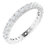 14K Gold Asscher Lab-Grown Diamond Shared-Prong Eternity Band – 2x2 mm Stones - White Gold