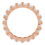 10K Gold Oval Natural Diamond Shared-Prong Eternity Band – 5x3 mm Stones - Rose Gold - view 2