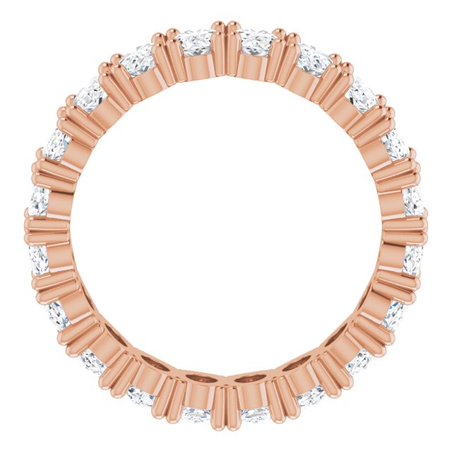 14K Gold Oval Lab-Grown Diamond Shared-Prong Eternity Band – 5x3 mm Stones - Rose Gold - view 2