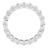 10K Gold Oval Lab-Grown Diamond Shared-Prong Eternity Band – 5x3 mm Stones - White Gold - view 2