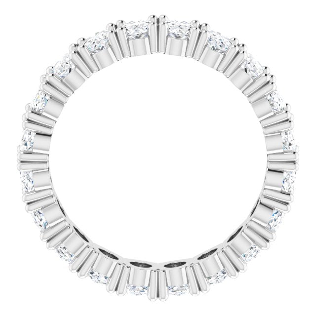 10K Gold Oval Lab-Grown Diamond Shared-Prong Eternity Band – 5x3 mm Stones - White Gold - view 2