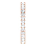 10K Gold Square Natural Diamond Shared-Prong Eternity Band – 1.75x1.75 mm Stones - Rose Gold - view 4