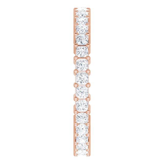 10K Gold Square Natural Diamond Shared-Prong Eternity Band – 1.75x1.75 mm Stones - Rose Gold - view 4