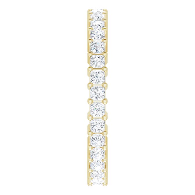 14K Gold Square Lab-Grown Diamond Shared-Prong Eternity Band – 1.75x1.75 mm Stones - Yellow Gold - view 4