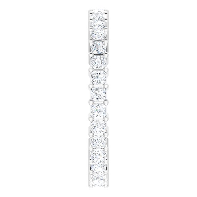 10K Gold Square Natural Diamond Shared-Prong Eternity Band – 1.75x1.75 mm Stones - White Gold - view 4