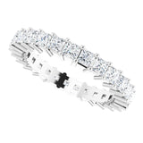 10K Gold Square Natural Diamond Shared-Prong Eternity Band – 2.25x2.25 mm Stones - White Gold - view 5
