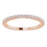 10K Gold Round Lab-Grown Diamond Shared-Prong Eternity Band – 1.3 mm Stones - Rose Gold - view 3