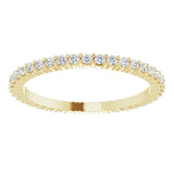 14K Gold Round Lab-Grown Diamond Shared-Prong Eternity Band – 1.3 mm Stones - Yellow Gold - view 3