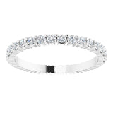 10K Gold Round Natural Diamond Shared-Prong Eternity Band – 1.7 mm Stones - White Gold - view 3