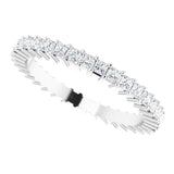 10K Gold Square Natural Diamond Shared-Prong Eternity Band – 1.5x1.5 mm Stones - White Gold - view 5