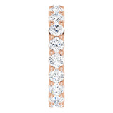 10K Gold Round Natural Diamond Shared-Prong Eternity Band – 3.2 mm Stones - Rose Gold - view 4