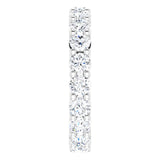 10K Gold Round Natural Diamond Shared-Prong Eternity Band – 3.2 mm Stones - White Gold - view 4